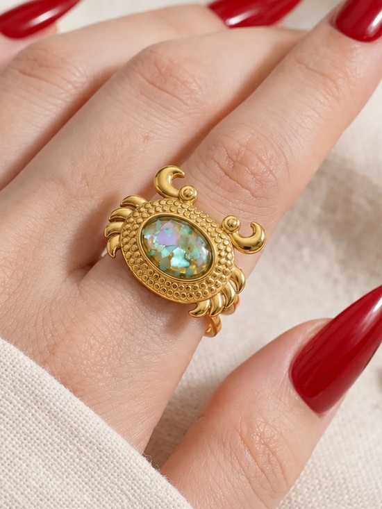 Anthropologie Jewelry - Crab Ring with Iridescent Center - Women Jewelry